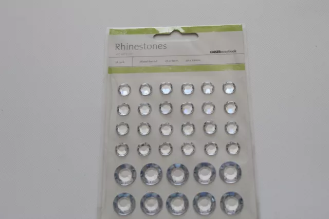 **BRAND NEW** Kaiser Craft "Silver Mixed Circle Rhinestones" 34 Pieces SB750