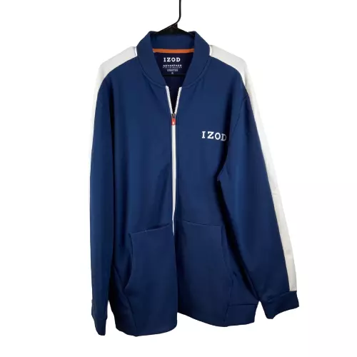 IZOD ADVANTAGE PERFORMANCE Stretch Jacket Men’s Sz XL Full Zip Blue ...