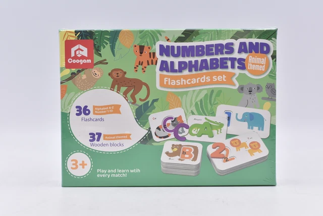 COOGAM ANIMAL THEMED Numbers and Alphabets Flash Cards Set £12.36 ...