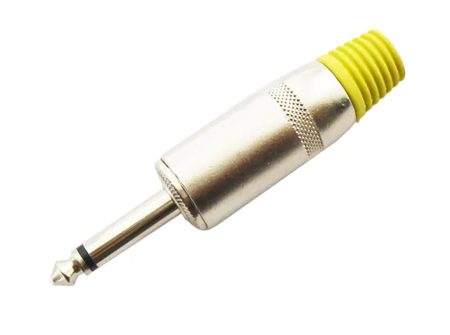 Q807 - Connettore Jack 6.3mm mono in metallo - giallo 2 pezzi