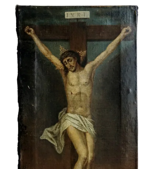 Heiligengemälde, Crucifixion, 19. Siècle, Huile/Toile (#17300) 2