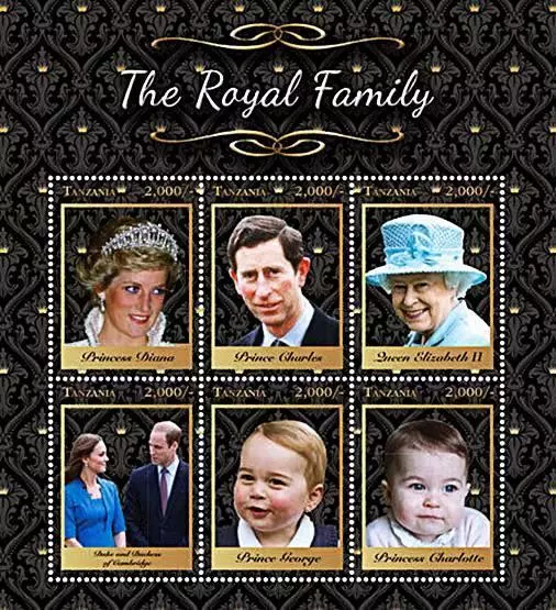 Tanzania 2016 British Royal Family M/S Sc#2790 Mnh Diana