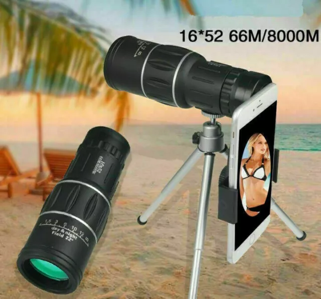 Portable Monocular Telescope 16x52 High Powered Dual Focus Für Alle Outdoor DHL