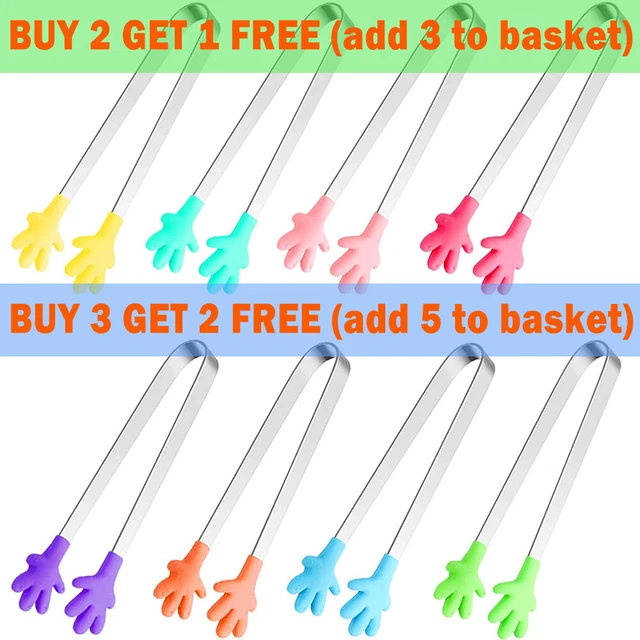 Mini Hand Shape Silicone Tongs Small Tiny Kitchen Tong For Food Sugar Ice UK