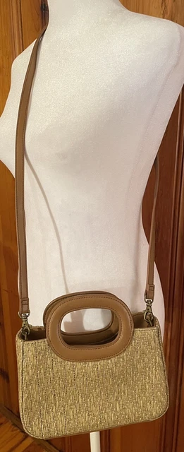FOSSIL Tan Woven Crossbody Purse Bag Small