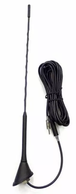 Antenne à Partir De Toit Voiture Am/Fm 37,5 CM Noir avec Câble 4,5 M Fiat ' 03>
