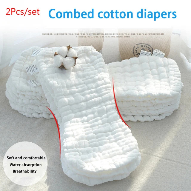 12 Layers Reusable Baby Newborn Nappies Cotton Gauze Diaper Inserts Cloth Co^ME