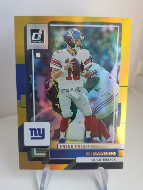 Eli Manning New York Giants 2022 Donruss Gold Holo Press Proof Premium