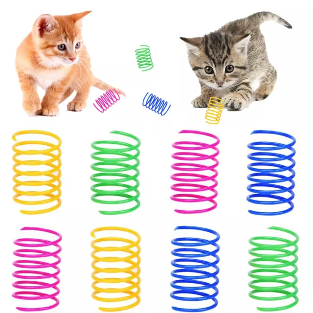 10 Pack Cat Spring Toy,  Cat Kittens Toys Plastic Coil Spiral Springs