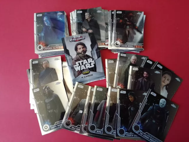 2023 Topps Star Wars Chrome Set Complet des 100 cartes de base de la 1 à la 100