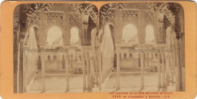 Grenade Granada Alhambra 2571 Espagne Photo J Andrieu Stereo Vintage c1870 
