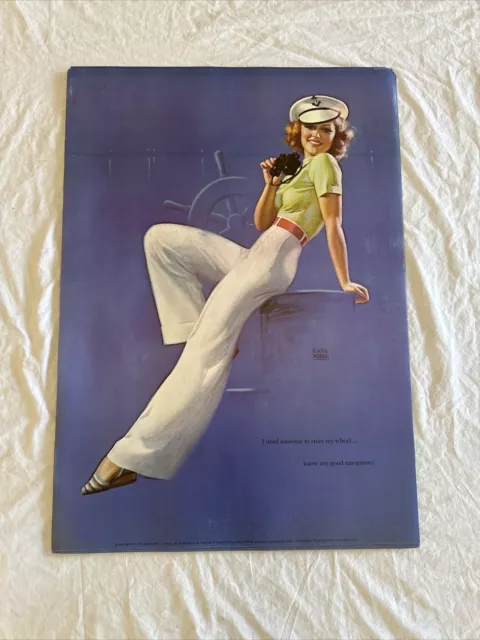 PIN UP LADY Sailor BY EARL MORAN RARE AUTHENTIC 1976 POSTER 20x28” Portal Pub