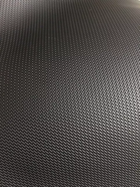 Vinyl  Semi perforated Leather Marine Faux black diamond 54" SHIPS ROLLED