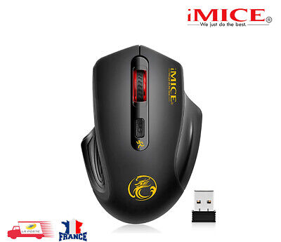 Mouse Souris Sans Fil Optique 2,4 Ghz 2000 DPI réglable USB 3.0 Noir SILENCIEUSE