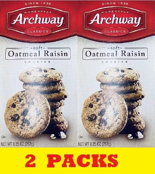 2x Archway Homestyle Classics Soft Oatmeal Raisin Cookies 9.25 Oz  2 BOXES PACKS