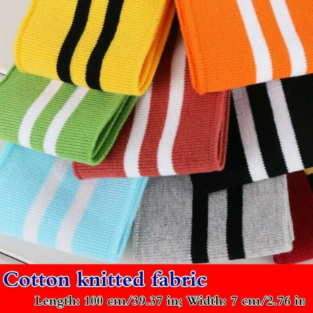 Striped Knit Cuff Waistband Leg Arms Rib Trim Jersey Ribbed Fabric Stretch Craft