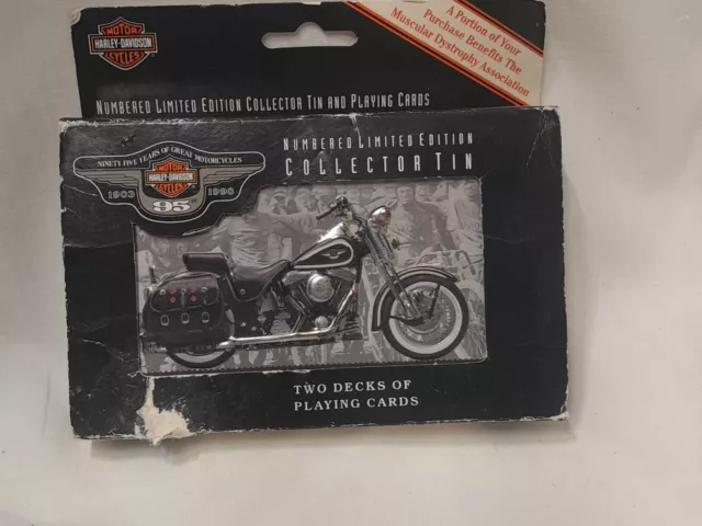 Harley Davidson Playing Cards 95th Anniversary Collector Tin Decks Numbered 1998