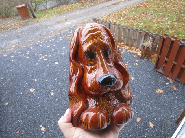 Lovely + Large~[ 10" Tall ] Ceramic Brown Puppy Dog Figurine~~2 Pounds!!! 9