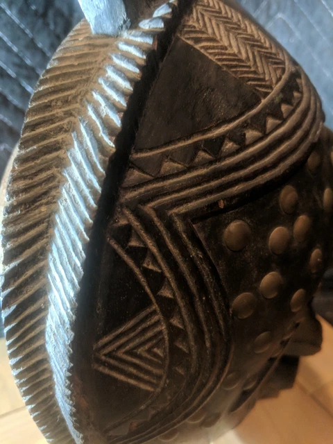 Yaure Mask with Metal Decorations from Ivory Coast — Authentic Wood African Art 3
