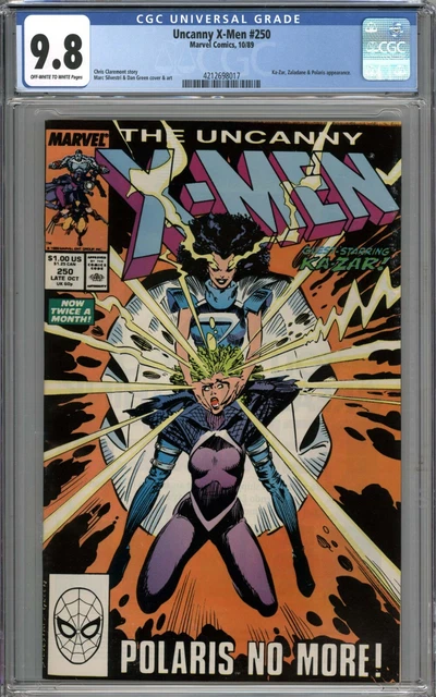 Uncanny X-Men #250 CGC 9.8 NM/MT Ka-Zar, Zaladane & Polaris Appearance