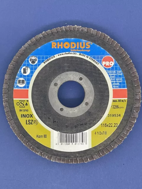 Rhodius Flap Disc 115mm x 22.23 #80G LSZF1