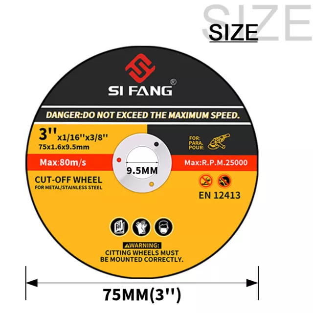 75mm 3" Resin Metal Cutting Disc 1/4" Shank Mandrel For Rotary Tool Die Grinder 2