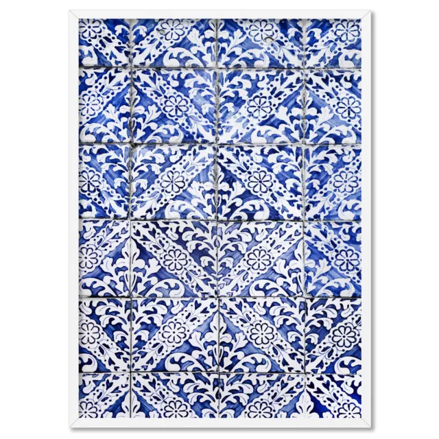 Hamptons Blue Tile Mosaic Wall Art. Printed Oriental Pattern Hamptons | DTR-24