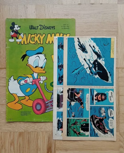 Micky Maus 1962 Heft 20, mit SM, SB und lose Beilage Comicstreifen