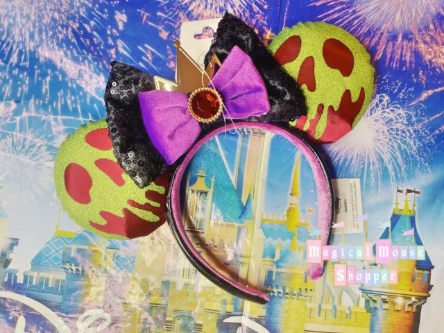 2024 Disney Parks Snow White Evil Queen Poison Apple Ear Ears Headband New