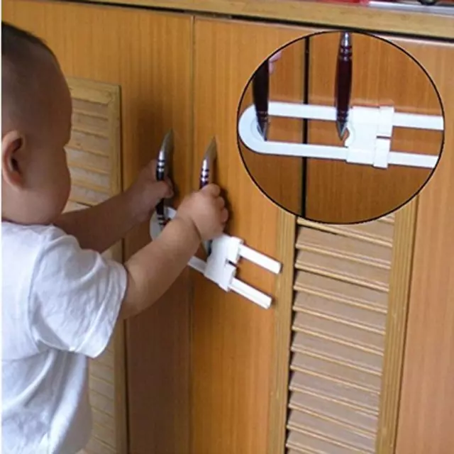 Child Proofing Baby Kids Safety Cabinet Door Cupboard Drawer Handles Lock IT