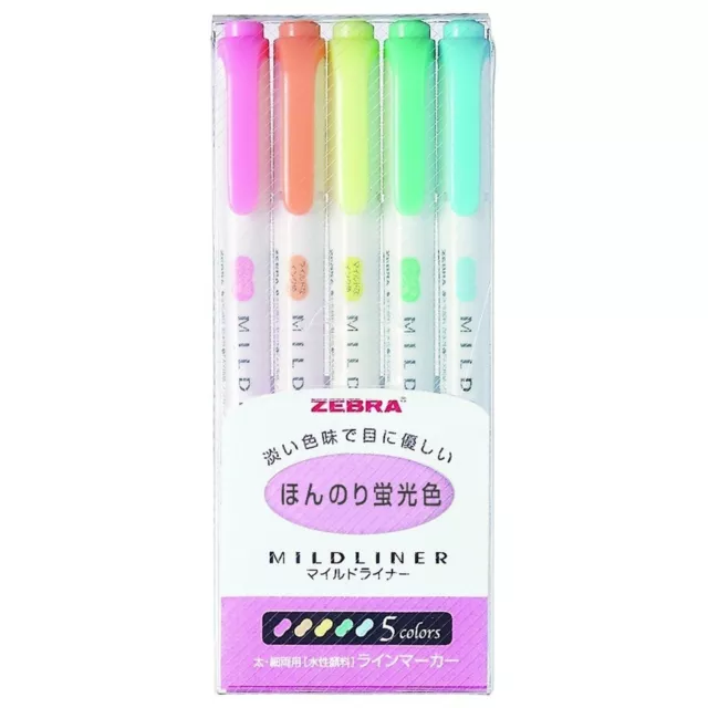 Zebra Highlighter Mildliner 5 Color Set - WKT7-5C