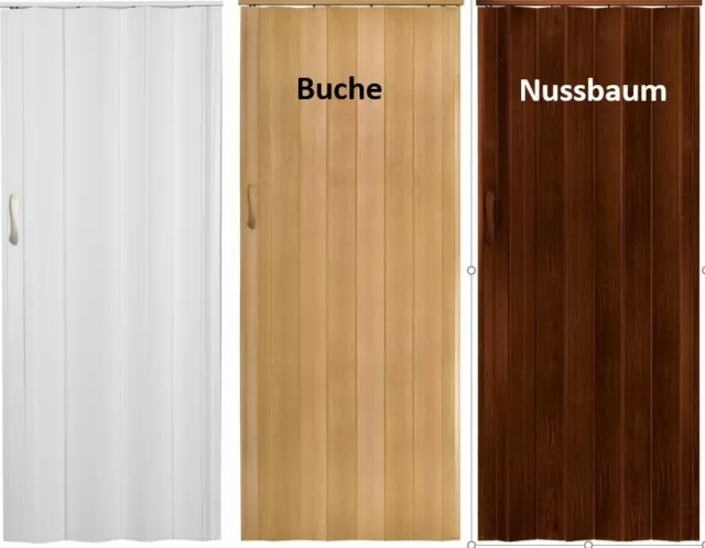 NEU! Falttür Schiebetür Weiss, Nussbaum, Buche H: 203 cm B: bis 82 cm Doppelwand