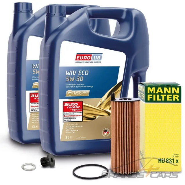 Mann-Filter Ölfilter+10L Eurolub Wiv Eco Sae 5W-30 Für Audi Q7 4L 3.0 Tdi 06-08