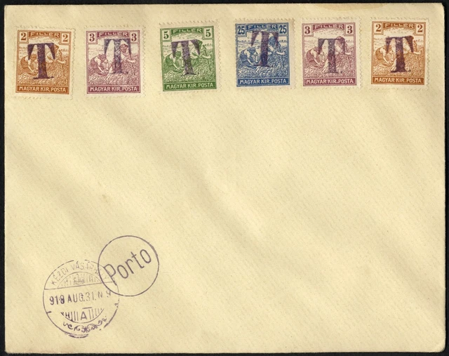 Romania Hungary 1918  philatelic cover PORTO-DUE PROVISORAL  @ KÉZDIVÁSÁRHELY 2