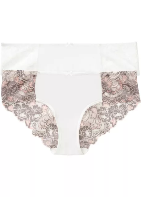 Nuove mutandine hipster slip taglia 36/38 talpa bianco polvere da donna mutandine