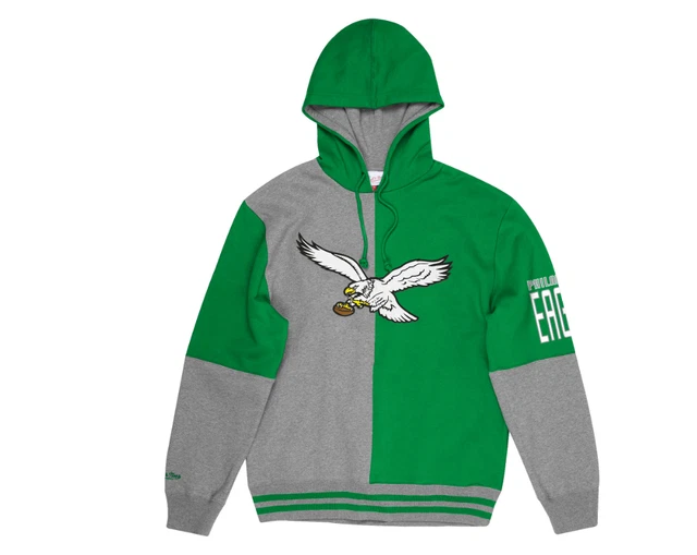 Mitchell E Ness Spalato Coulor Felpa con Cappuccio New England Patriots Nuovo