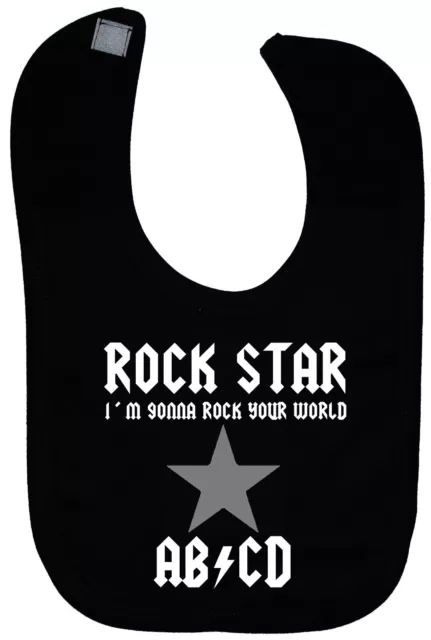 Rock Star bavaglino da alimentazione neonato 3 anni chiusura touch ragazzo bambina accesso regalo