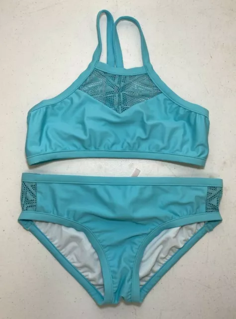 Seafolly Girls Summer Essentials Apron Tankini Set Blue Size 14 -