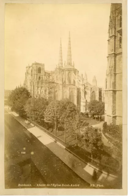 France, Bordeaux, abside de l&#039;église Saint-André  vintage albumen print,