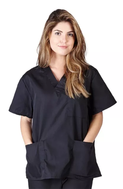 Natural Uniforms Unisex Scrub Top Men/Women Medical Hospital Nursing V-Neck Top