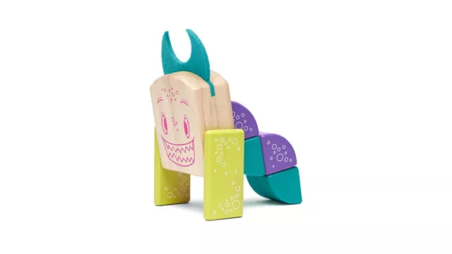 Tegu Magnetic Wooden Blocks - Sticky Monsters Pip 3