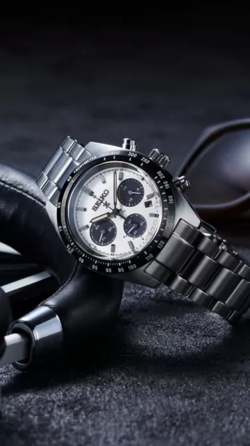 Seiko Prospex Speedtimer White Dial Stainless Steel Bracelet Watch SSC813 2