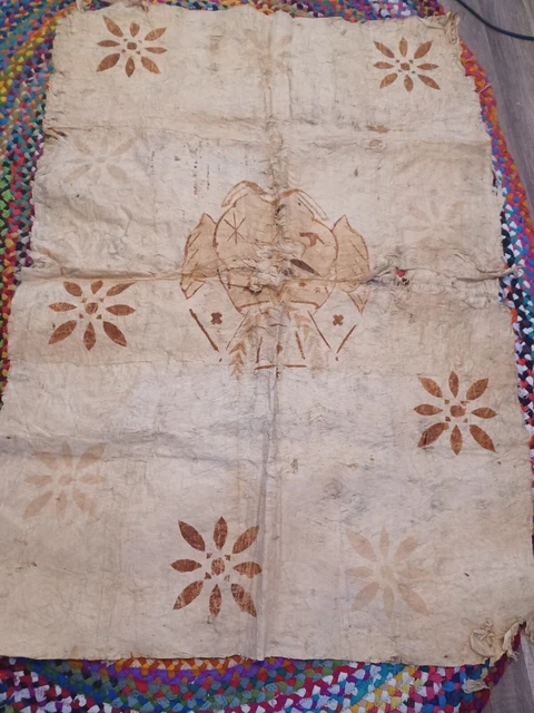 Antique Congan Tapa Large Contains Fist Of Figi