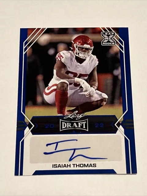 2022 Leaf Draft Isaiah Thomas AUTO/ AUTOGRAPH BLUE PARALLEL SP RC No. BA-IT1