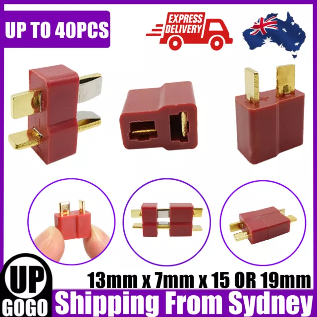 UP TO 40Pcs T Plug Male & Female Deans Connectors Style For RC LiPo Battery AUS