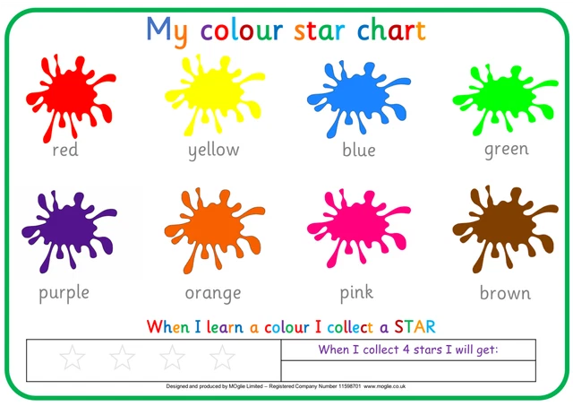 LEARN YOUR COLOURS Chart Home Learning Children Colour Chart £4.45 ...