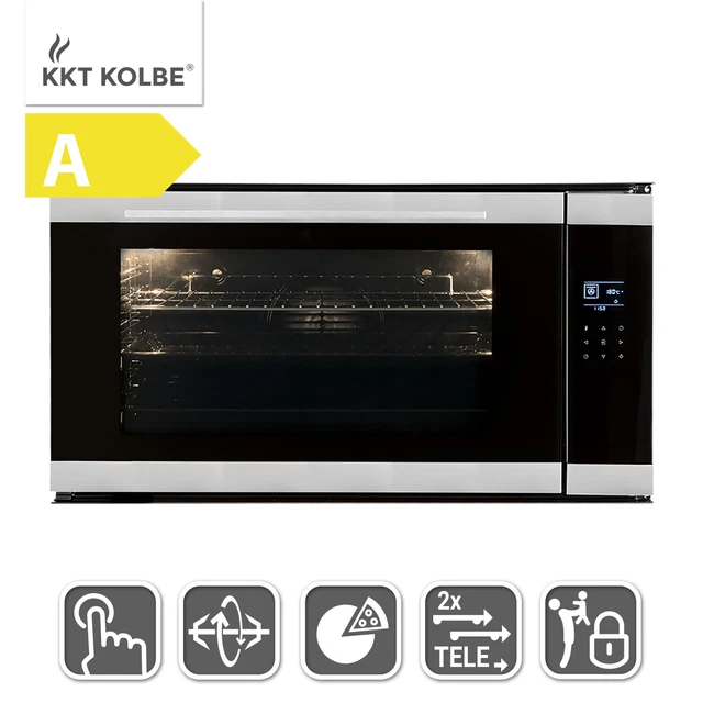 Four encastrable 90 cm 96L Rôtisserie Gril Circulation de l'air Air chaud
