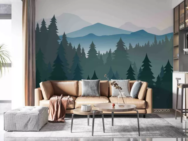 3D Mountain Forest Scenery Wall Murals Wallpaper Murals Wall Sticker Wall 113