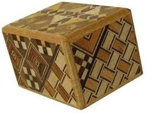 JAPANESE WOODEN SECRET PUZZLE BOX ( Mame 4 Steps Japanese Puzzle Box)