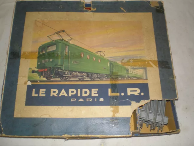 Coffret ancien train électrique LR Le rapide Louis Roussy vers 1950 ech. 0